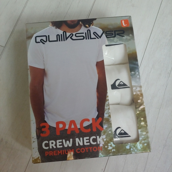 QUIKSILVER NEW 3-pack Premium Cotton Crewneck T-shirts - Picture 2 of 13